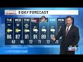 Cooler air follows suit through Tuesday