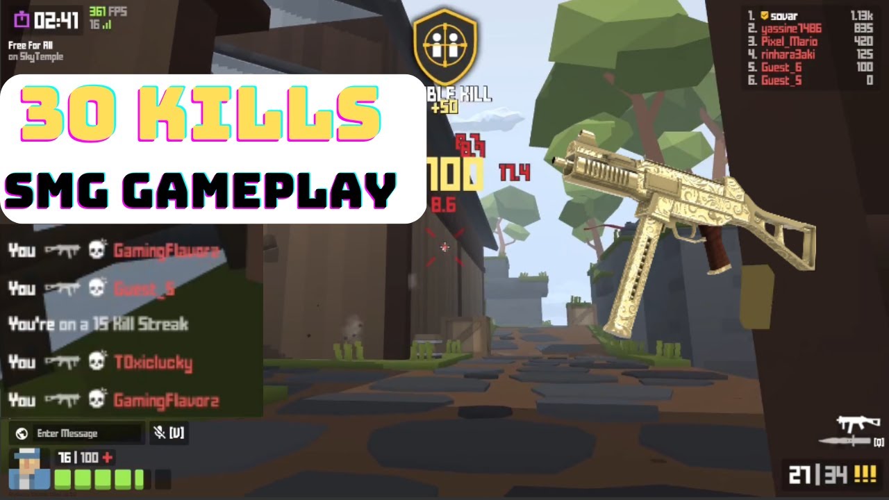 Krunker SMG FFA Gameplay (30 kills)