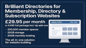 Brilliant Directories For £29.95 Monthly / $41 With All The VIP Add-Ons