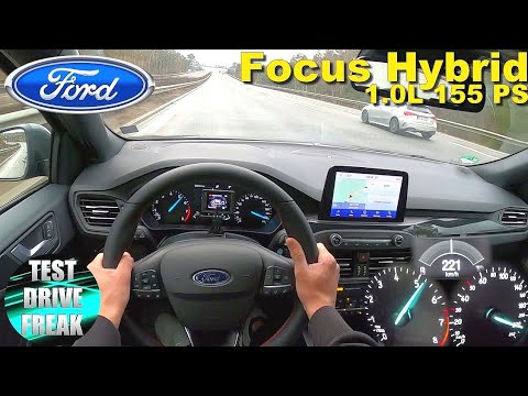  Ford Focus  .  EcoBoost Hybrid PS CONDUCCIÓN EN AUTOBAHN DE VELOCIDAD MÁXIMA POV