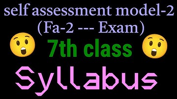 7th class self assessment model paper 2 exam fa-2 syllabus Telugu 2 social studies syllabus
