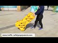 Portable mobile expandable safety plastic barrier maxpand to 35 meters