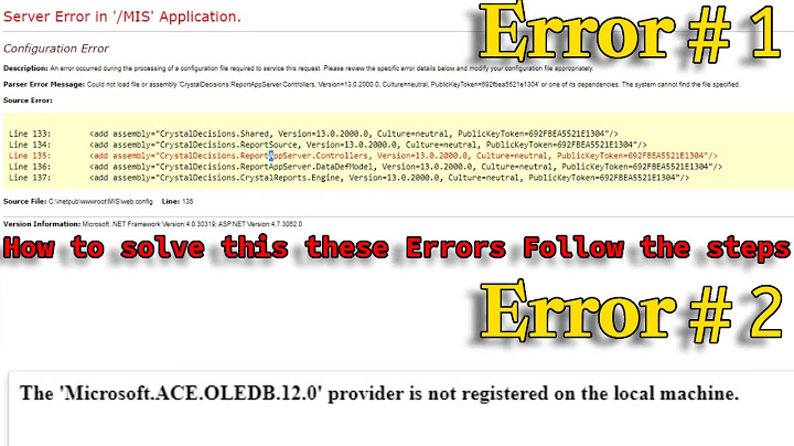 Lỗi microsoft.jet.oledb.4.0 provider is not registered on the local machine năm 2024