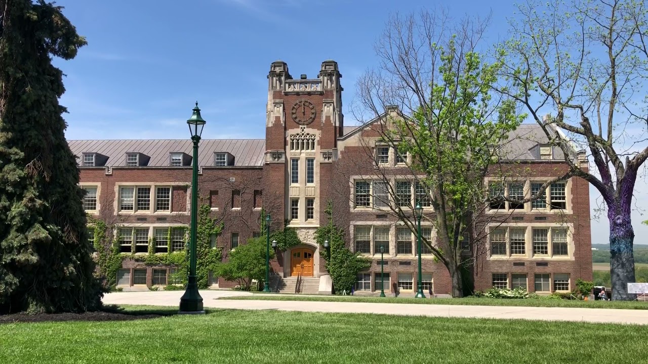 SUNY Geneseo NY Sturges Hall Clock Tower Chimes in Spring YouTube