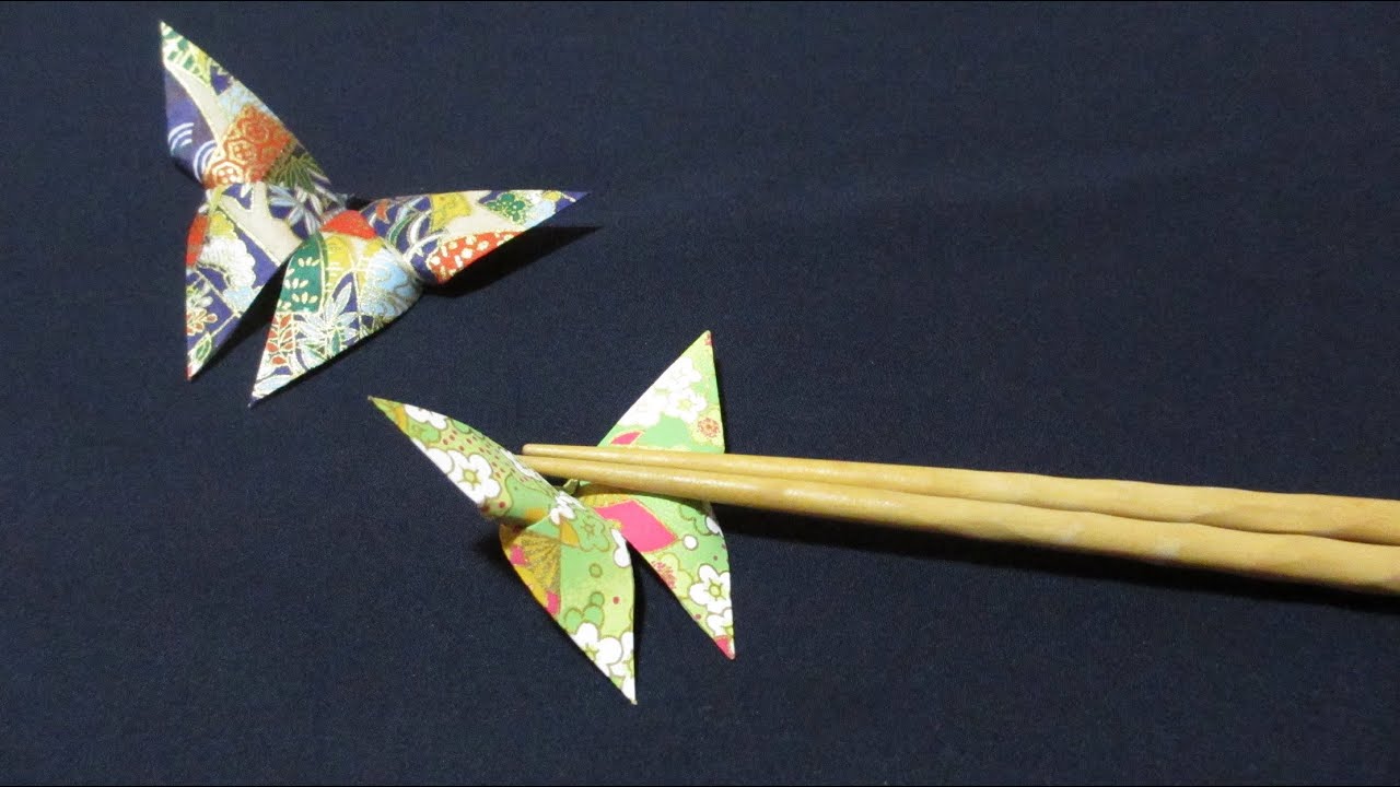 折り紙で作る箸置き 4月蝶 Japanese Origami Butterfly Youtube