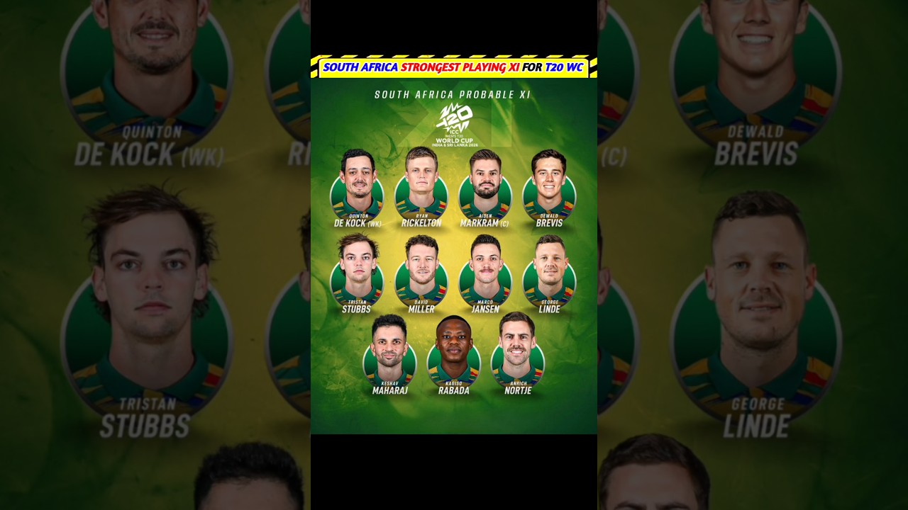 South Africa Strongest Playing XI 🔥 For T20 WC 2026