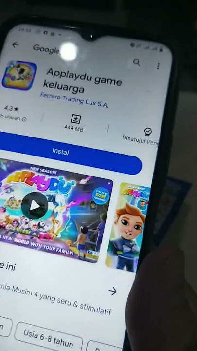 mencoba mendownload game dari Kinder Joy.   Begini caranya.. 🙏😊