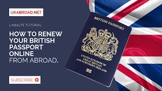 UK PASSPORT RENEWAL ONLINE - 1 MINUTE TUTORIAL