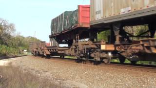 Florida East Coast Railway SD70M-2 #107 leads train 107 at Saint Augustine, Florida