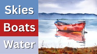 Skies, boats & Reflections Watercolour Tutorial