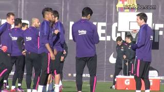Messi, Suárez, Neymar Togehter In Fc Barcelona Training Session .Weloba