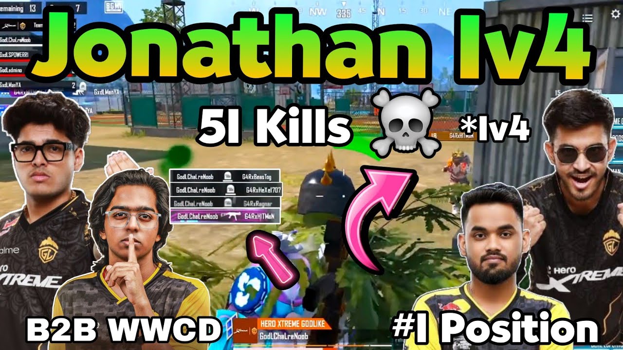 Jonathan 1v4 Clutch 🥵 Admino Monster Mode 😈 Spower Unstoppable 😱 Manya 1v3 🔥 Godl Domination 💛