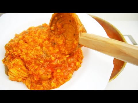 코랄 렌틸로 토마토 치킨 페퍼 요리