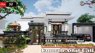 Minimalist Balinese traditional house design 8.5x15m #EPS_50 BALINESE TRADITIONAL HOUSE