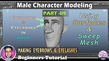 Male Character Modeling in Maya Pt. 09 | Creating the Eyelash &  Eyebrow #charactermodeling #eyelash