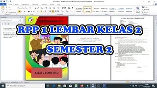 DOWNLOAD RPP 1 LEMBAR KELAS 2 I SEMESTER 2