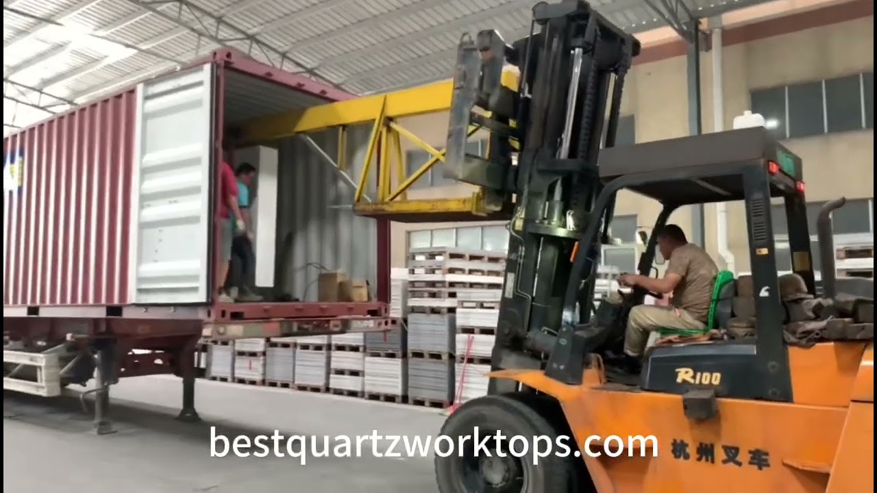 Loading Quartz Slabs for Export | Raw Slabs for Countertop Production