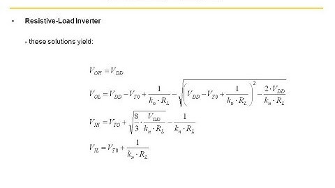 Resistive load inverter | solved example | critical voltage levels