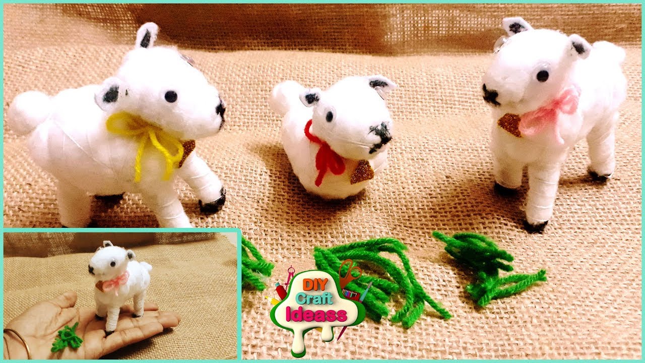 Lamb making with cotton | little Lamb | How to Make A Little Lamb Pom ...
