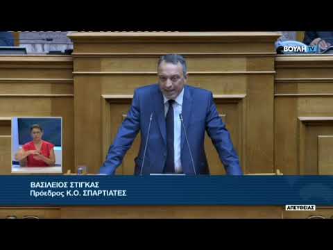 Ο Βασίλης Στίγκας στην Βουλή