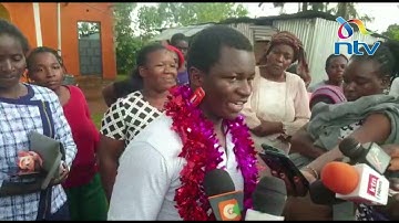 KCSE 2021 top student, Jeriel Ndeda Obura, celebrates
