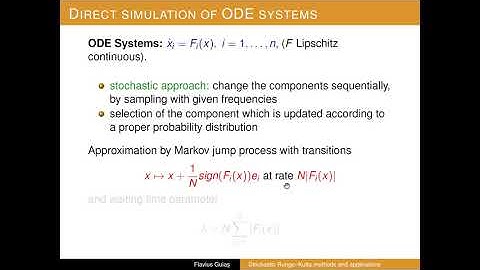 Flavius Guiaş – Stochastic Runge–Kutta methods based on Markov jump processes and applications ...