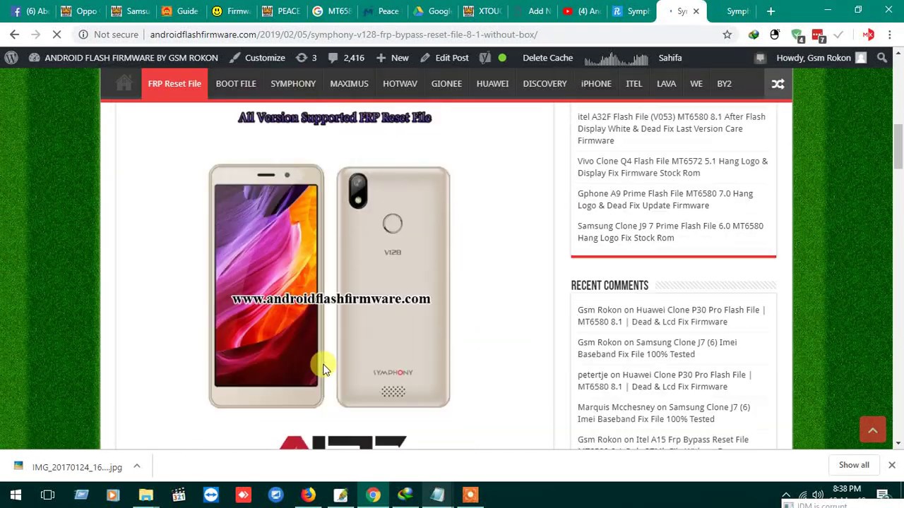 Symphony V128 Flash Error Hang Logo Dead Recovery Customer Care File Android 8.1