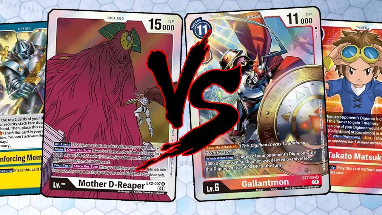 Yellow D-Reaper vs Gallantmon (Digimon TCG EX2)
