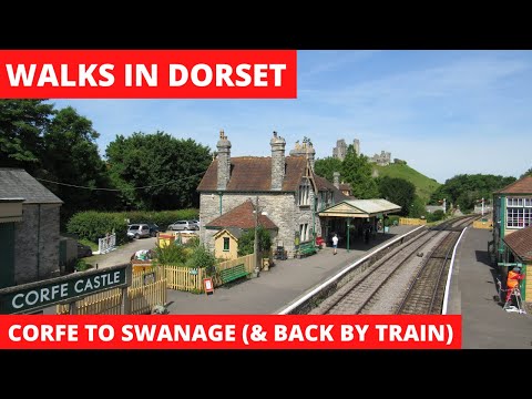WALKS IN DORSET. CORFE CASTLE TO SWANAGE & RETURN BY THE SWANAGE STEAM RAILWAY. (4K)