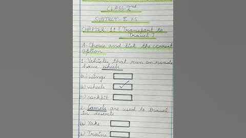Transport to Travel Worksheet (Class II, EVS, Ch-11) | KIDZ MILLENNIUM SCHOOL, ROORKEE