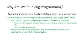 video 1 1 Overview and why we have this course