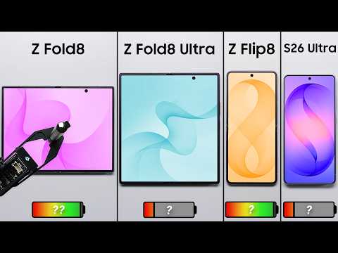 Galaxy Z Fold 8 vs. Fold 8 Ultra vs. Flip 8 vs. S26 Ultra Battery Test