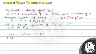 The Ratio Of 35 Mathrmcl And 37 Mathrmcl Isotope In Mathrmcl...
