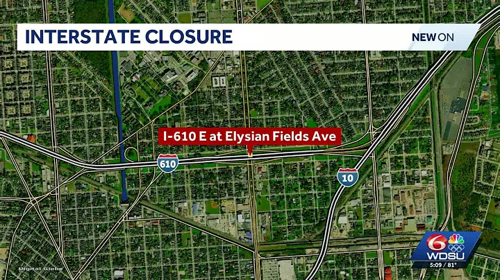 I-610 and Elysian Fields in New Orleans reopens after powerline falls on road