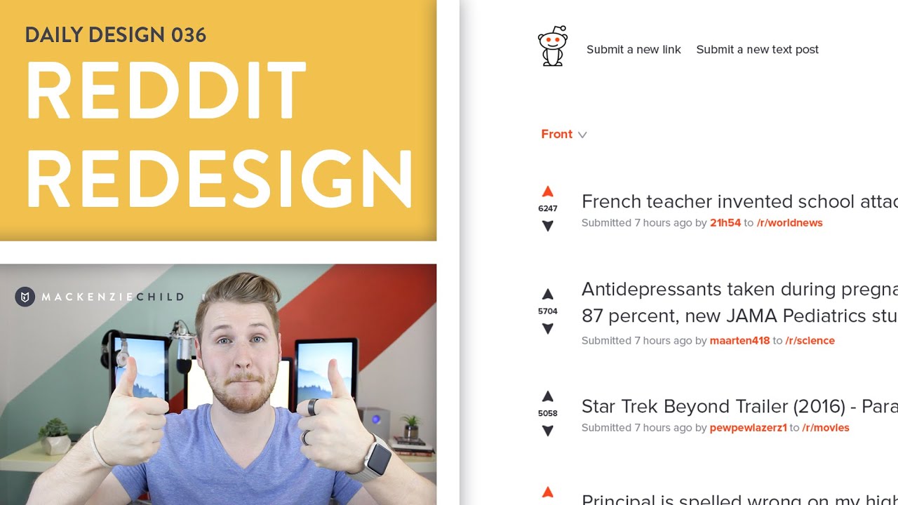 Daily Design 036 - Reddit Redesign (Speed Art) - YouTube