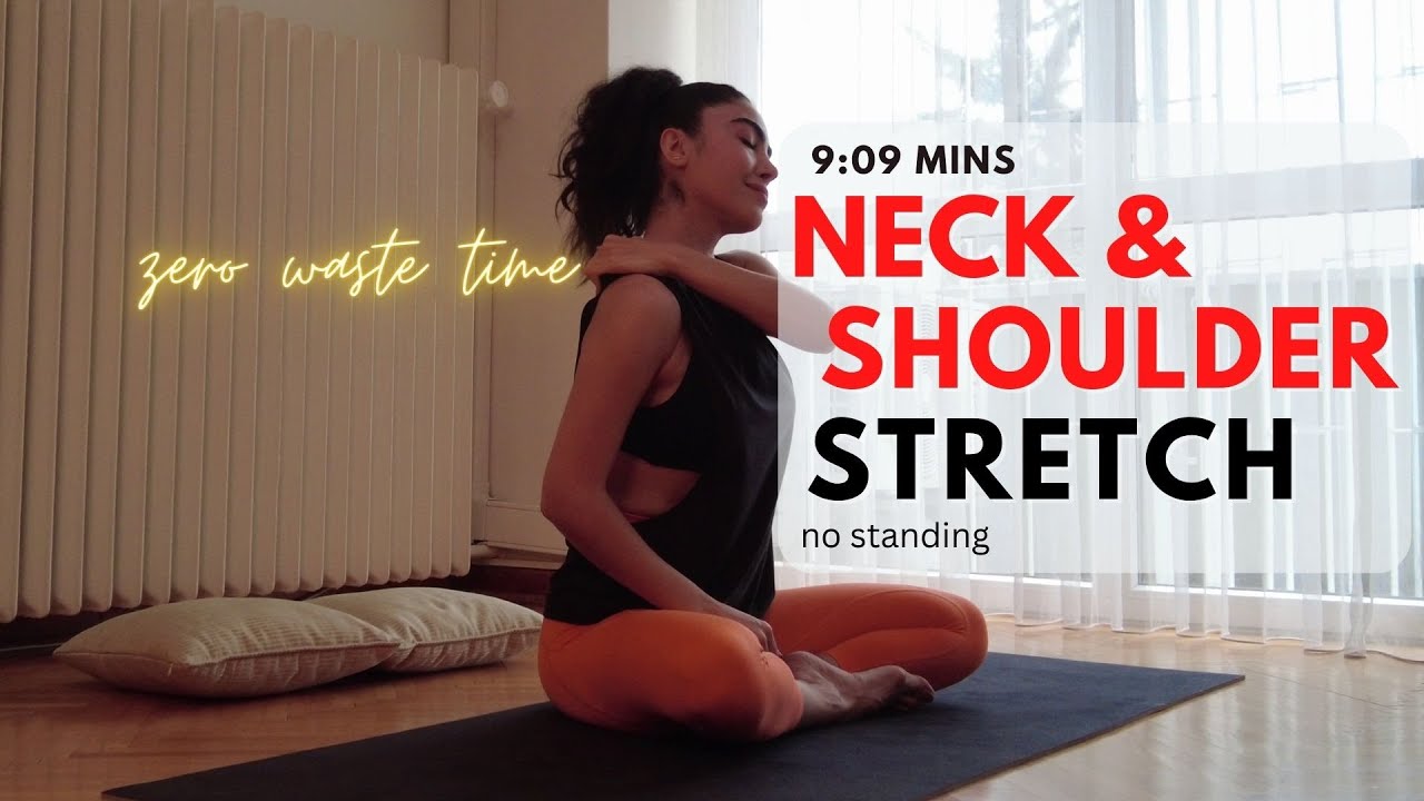 Neck & Shoulder Stretch to release tightness, stress & pain, No standing! (9:09mins)
