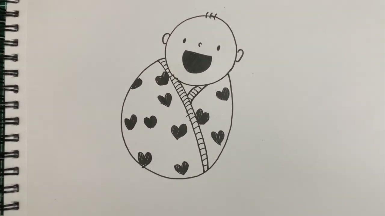How to draw a Cartoon baby step by step easy for beginners Baby in