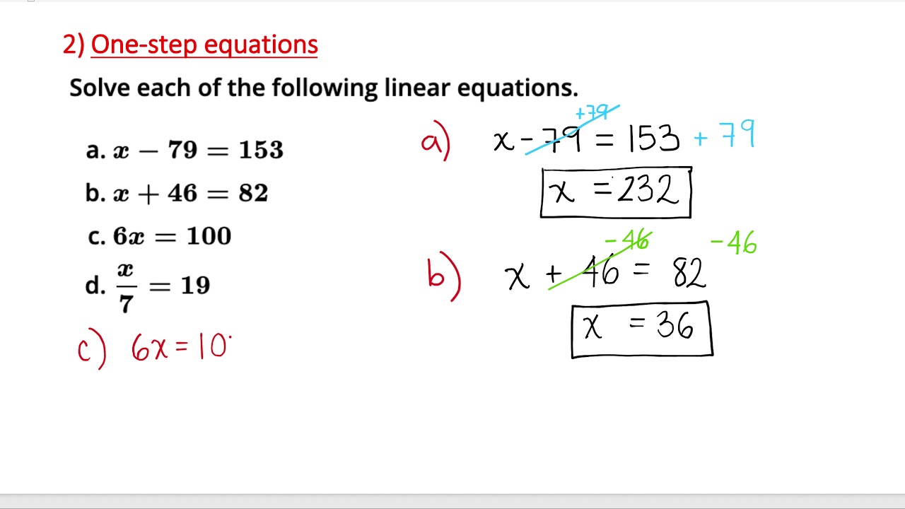 solve linear equations example problems