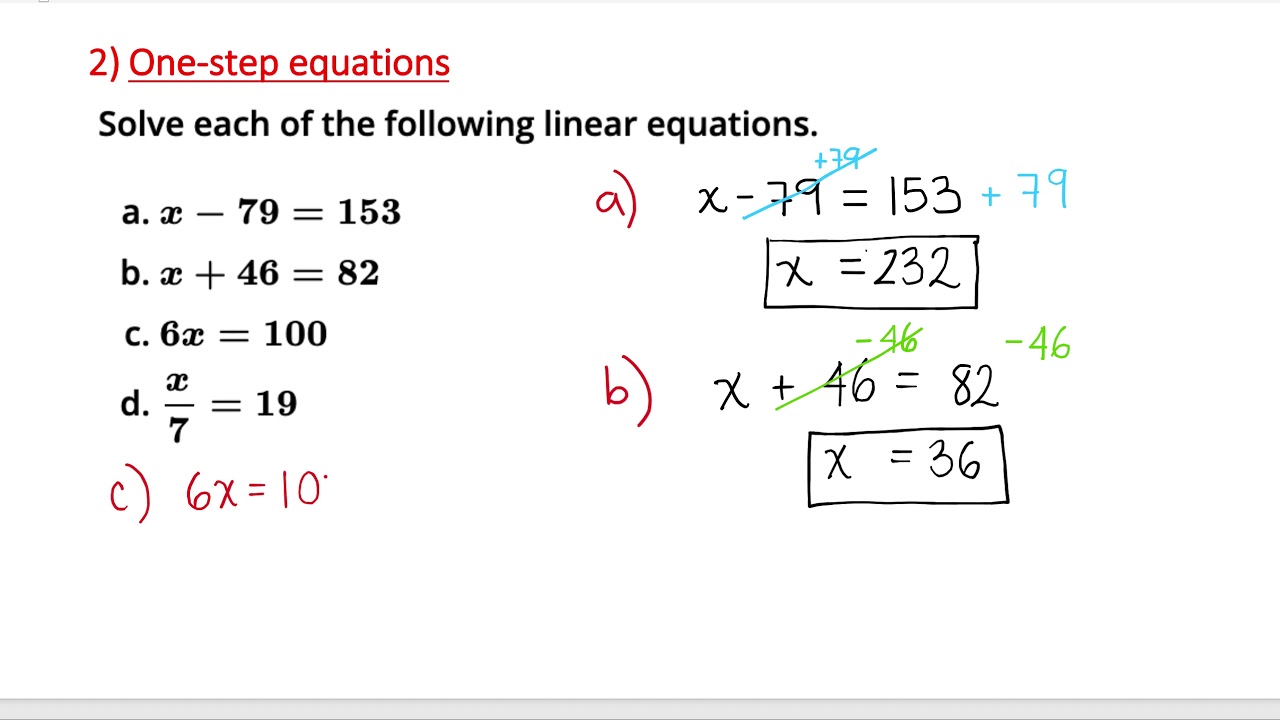 solving linear equations problems