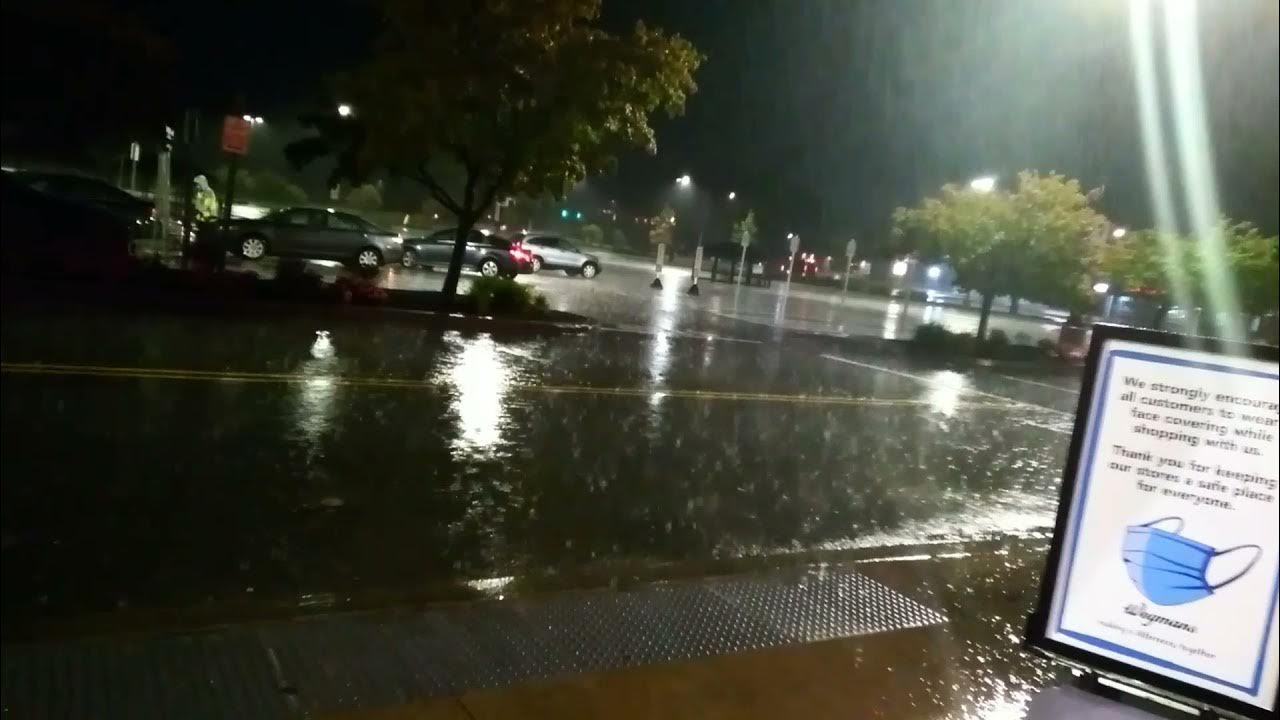 Pouring Rain Outside of Wegmans on Mount Read Boulevard in Greece, New