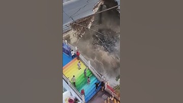 Dramatic moment a crumbling bridge collapsed in China
