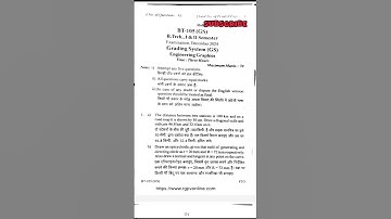 Engineering Graphics (BT-105) 2024 Rgpv Question Paper