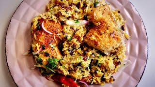 Braised Chicken & Rice. Easy Chicken recipes. #chickendinner