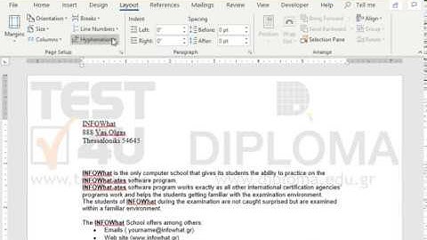 Apply automatic hyphenation on the current document.