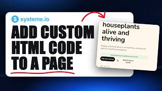 How to Add Custom HTML Code to a Page in Systeme.io