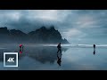 Cold windy walk stokksnes black sand beach iceland 4k wind and ocean sounds