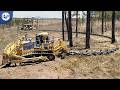 Clearing Wooded Land with Anchor Chain and Bulldozer