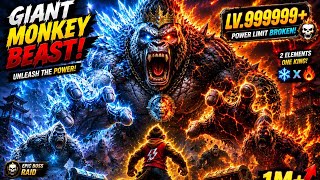 Giant Monkey Beast Level Up Fire + Freeze : Giant Monster Gorilla Fire Ice Mentup - Android Gameplay screenshot 3
