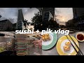 silent vlog | day in life - sushi vlog &amp; going to pantai indah kapuk! dji action 5 pro vlog