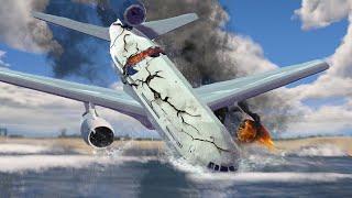 Engine Exploded - Emergency Landing Failed ! Airplane Crashes & Landings! Besiege plane crash
